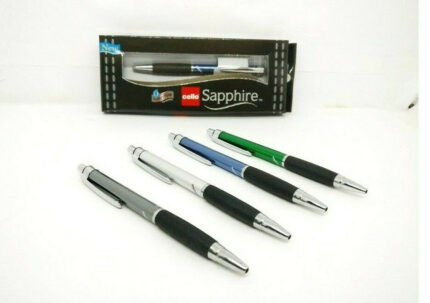 10X Cello Sapphire Retractable Ball Pen Blue Ink Smooth Writing Soft grip mix body color